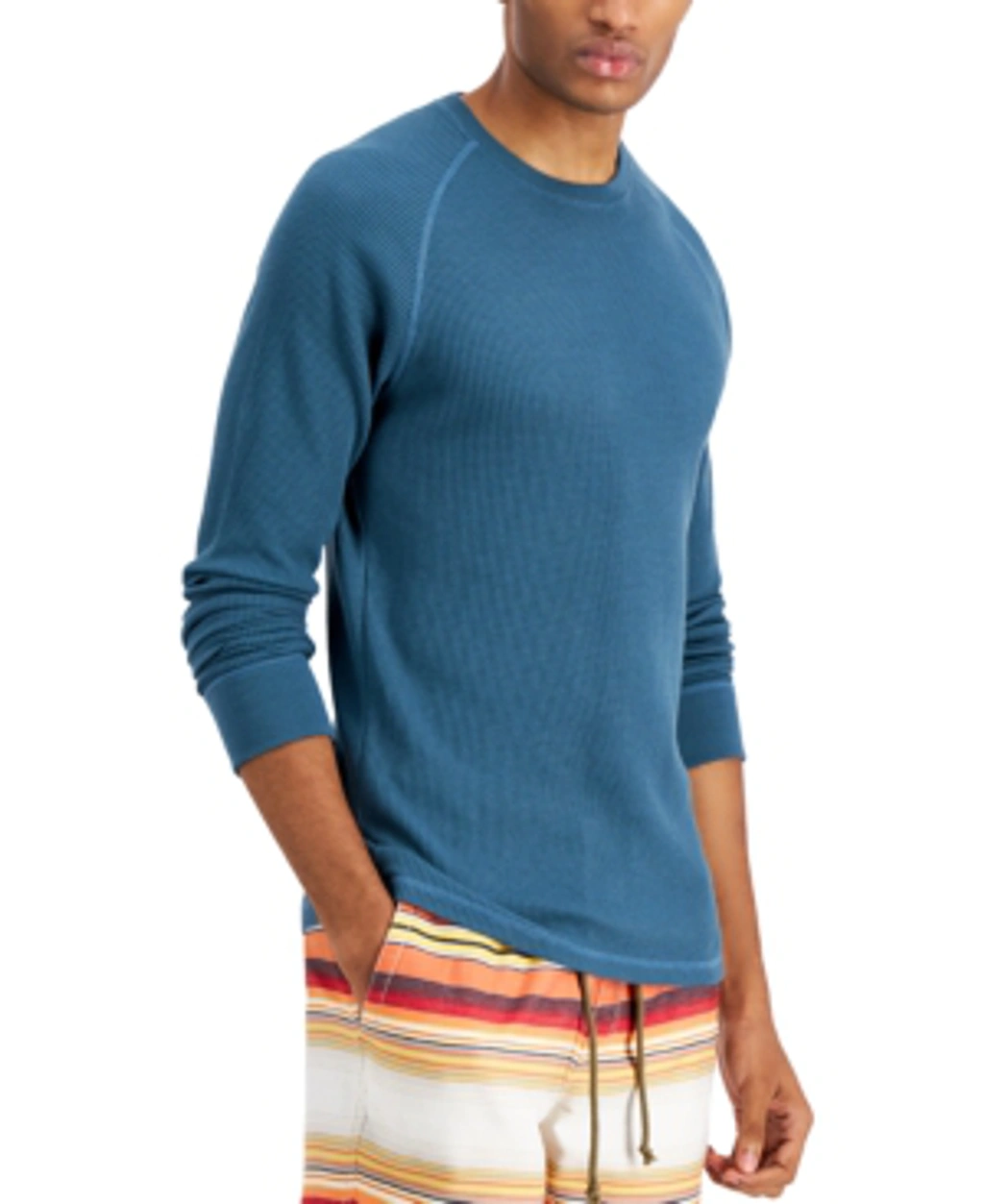 Sun Stone Men's Remix Thermal Waffle-knit T-shirt, Created For