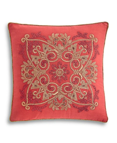 Hotel Collection Ornate Scroll Decorative Pillow, 18" X 18", Created For Macy's Bedding In Ruby