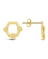 Sterling Forever Sterling Silver Melina Bee Stud Earrings In Gold