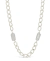 Sterling Forever Pearl Chain Necklace In Silver-tone