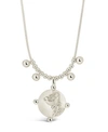 Sterling Forever Fleur Pendant Necklace In Silver-tone