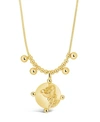 Sterling Forever Women's Fleur Pendant Necklace In Gold-tone