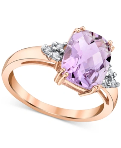 Macy's Pink Amethyst (2-7/8 Ct. T.w.) & Diamond (1/10 Ct. T.w.) Ring In 14k Rose Gold