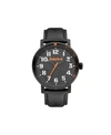 TIMBERLAND MENS 3 HANDS BLACK GENUINE LEATHER STRAP WATCH 44MM