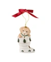 Spode Christmas Tree Puppy In Boot Ornament In Green