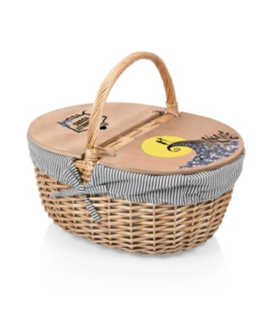 Picnic Time Nightmare Before Christmas Jack And Sally - Country Picnic Basket In Navy Blue White Stripe