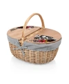 Picnic Time Nightmare Before Christmas Jack And Sally - Country Picnic Basket In Navy Blue White Stripe