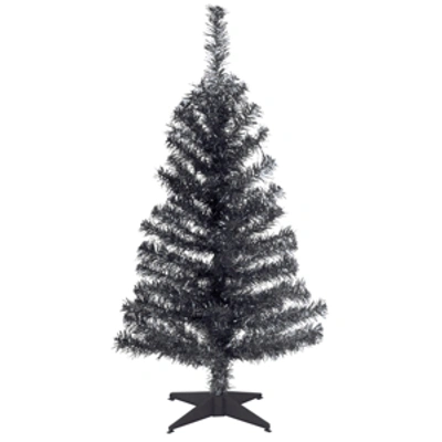 National Tree Company National Tree 3 Ft. Black Tinsel Tree