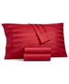 Charter Club 1.5" Stripe 550 Thread Count 100% Cotton 4-pc. Sheet Set, King, Exclusively At Macy's In Pomegranate
