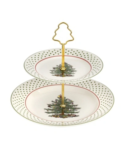 Spode Polka Dot Tiered Server In White Multi