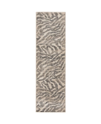 Portland Textiles Closeout!  Sulis Paras 2'3" X 7'6" Runner Area Rug In Gray,ivory