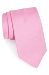 David Donahue Stripe Silk Tie In Pink