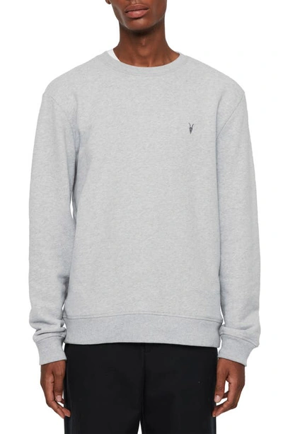 Allsaints Raven Slim Fit Crewneck Sweatshirt In Grey Marl