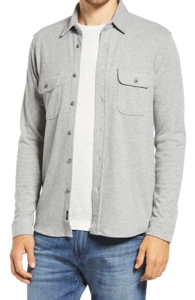 Faherty Legend Sweater Shirt In Fossil Grey Twill In Gray