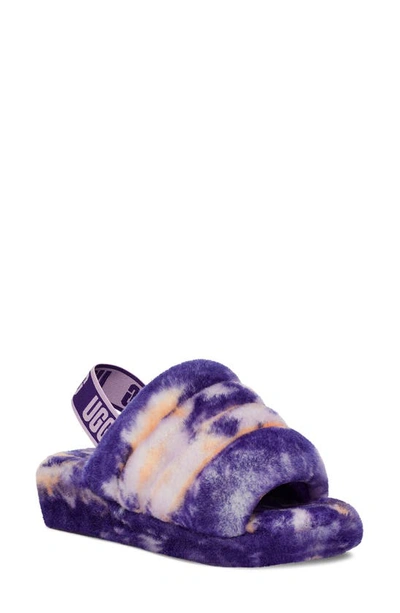 Ugg Fluff Yeah Genuine Shearling Slingback Sandal In Violet Night