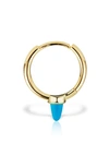 Maria Tash Single Turquoise Spike Clicker Earring In Yg