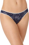 On Gossamer Triple Mesh Print Thong In Scatter Dot Ink