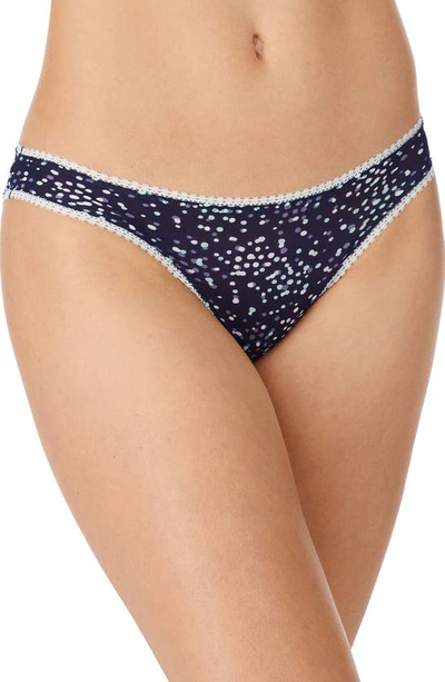 On Gossamer Triple Mesh Print Thong In Scatter Dot Ink