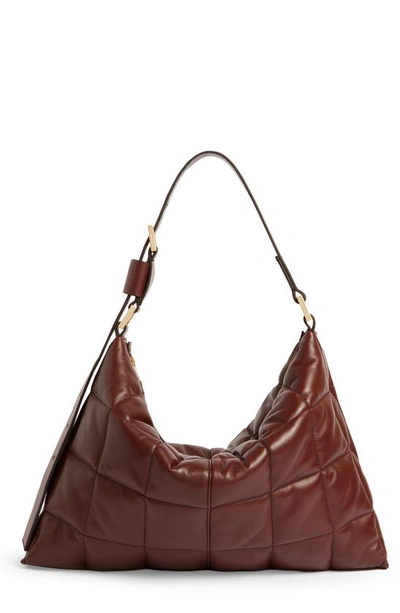 Allsaints Edbury Leather Shoulder Handbag In Oxblood Brown