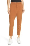 Nili Lotan Paris Cropped Cotton-blend Twill Pants In Maple