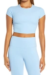 Alo Yoga Rib Crop Top In Blue Skies