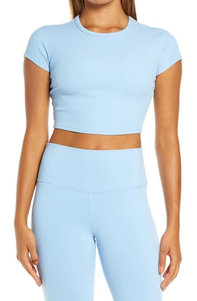 Alo Yoga Rib Crop Top In Blue Skies