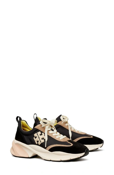 Tory Burch Good Luck Sneaker In Black / Cream / Black