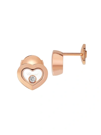 Chopard Women's Happy Diamonds 18k Rose Gold & Diamond Stud Earrings