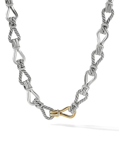 David Yurman 18k Yellow Gold & Sterling Silver Thoroughbred Loop Chain Link Necklace, 20