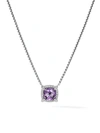 David Yurman Women's Petite Chatelaine Pavé Bezel Pendant Necklace With Gemstone & Diamonds In Amethyst