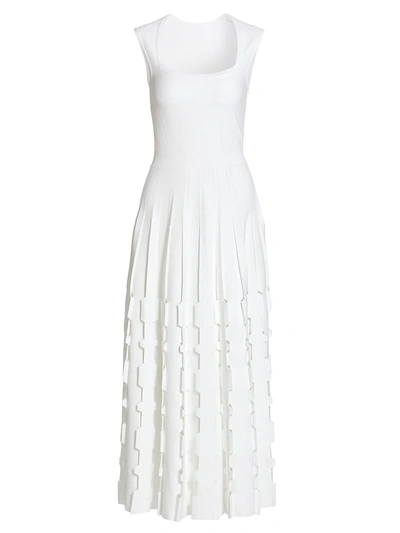 Ala A Openwork Hem Maxi-dress In White