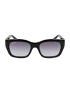 Ferragamo Rectangular Bio-injected Plastic Sunglasses In Black