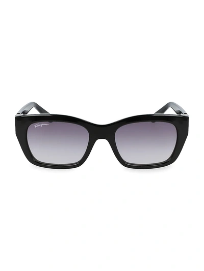 Ferragamo Rectangular Bio-injected Plastic Sunglasses In Black