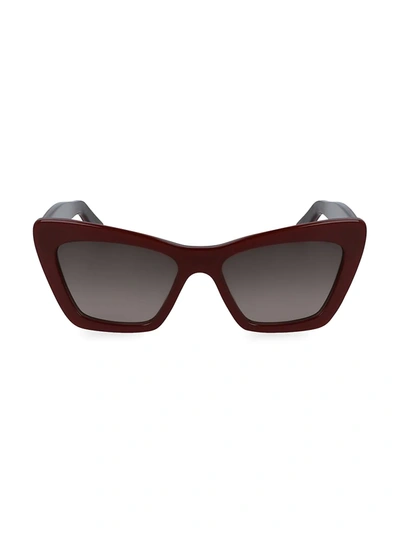 Ferragamo Classic Logo 55mm Cat Eye Sunglasses In Bordeaux