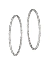 ADRIANA ORSINI WOMEN'S DAYTIME RHODIUM-PLATED BAMBOO HOOPS,400014392702