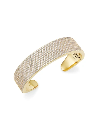 Adriana Orsini Women's Daytime 18k Goldplated Pavé Wide Cuff Bracelet