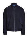 Polo Ralph Lauren Gunners Suede Bomber Jacket In Collection Navy