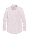 Polo Ralph Lauren Classic-fit Striped Oxford Shirt In Burgundy/white
