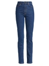 Khaite Abigail High Rise Straight Jeans In Montgomery Stretch