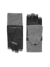 Carolina Amato Women's Leather & Cashmere-blend Fingerless Gloves In Black Heather Grey