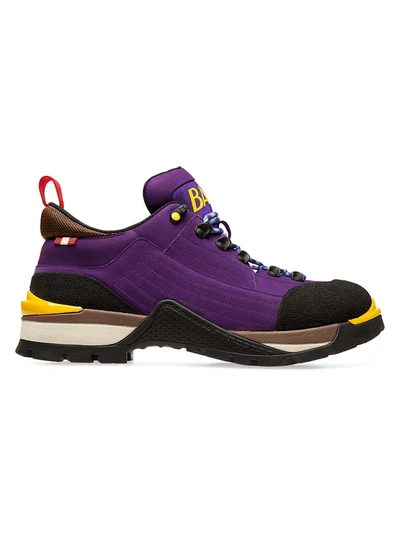 Bally Hike Leather Hiking Sneakers In Mirtillo