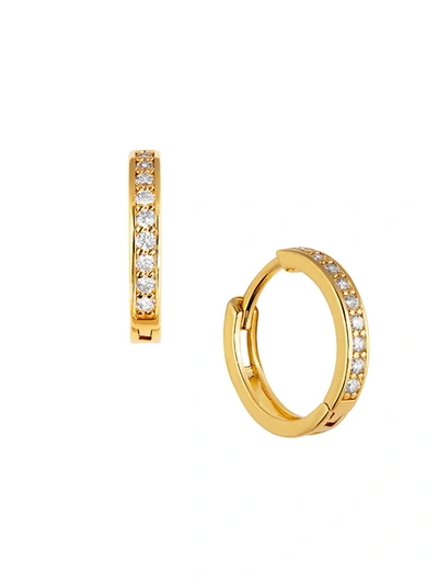 Darkai Women's 18k Gold-plated & Cubic Zirconia Huggie Hoop Earrings In Metallic