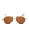 Cartier 61mm Aviator Sunglasses In Gold