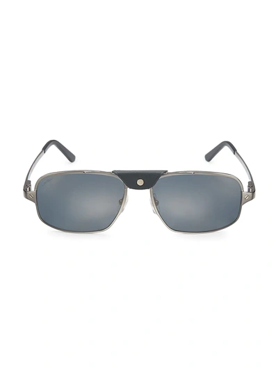 Cartier Ct0295s Ruthenium Male Sunglasses In Grey