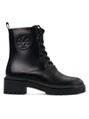 Tory Burch Miller Zip Lug-sole Combat Booties In Black