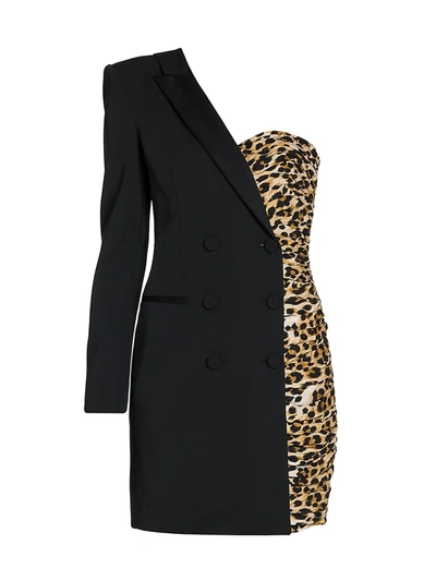 Moschino Women's Blazer & Cheetah Print Mini-dress In Fantasy Print Black