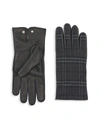 BURBERRY GABRIEL MICRO CHECK DEERSKIN GLOVES,400014840466