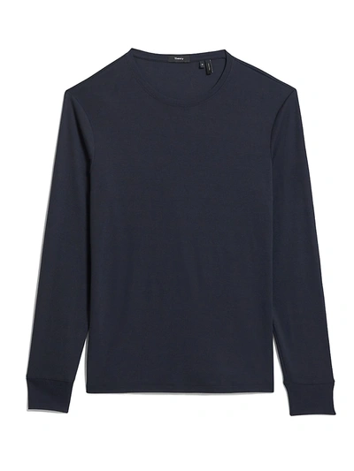 Theory Essential Anemone Long Sleeve T-shirt In Baltic
