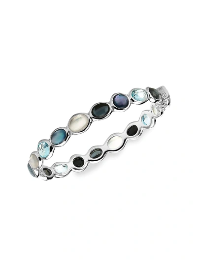 Ippolita Rock Candy Luce All-stone Hinged Bracelet In Cascata In Silver