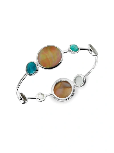 Ippolita Sterling Silver 925 Wonderland Multicolor Shell & Mother Of Pearl Doublet Bangle Bracelet In Multi/silver